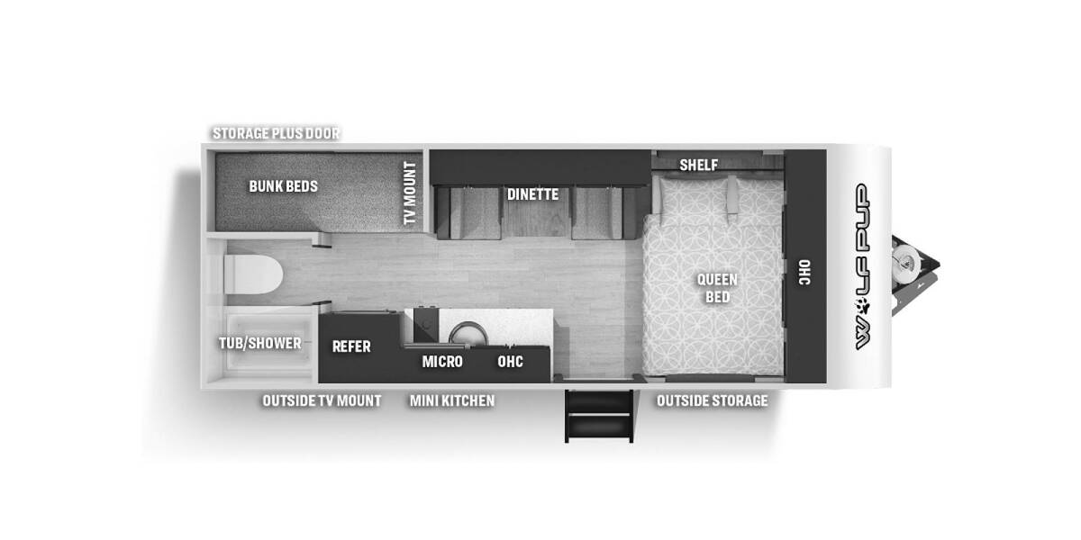 2022 Cherokee Wolf Pup 16BHS Travel Trailer at 72 West Motors and RVs STOCK# 021035U Floor plan Layout Photo