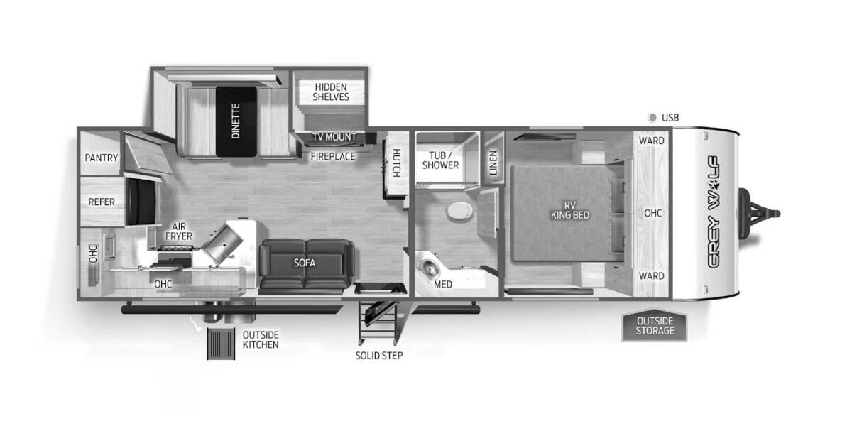 2025 Cherokee Grey Wolf 26SS Travel Trailer at 72 West Motors and RVs STOCK# 164637 Floor plan Layout Photo