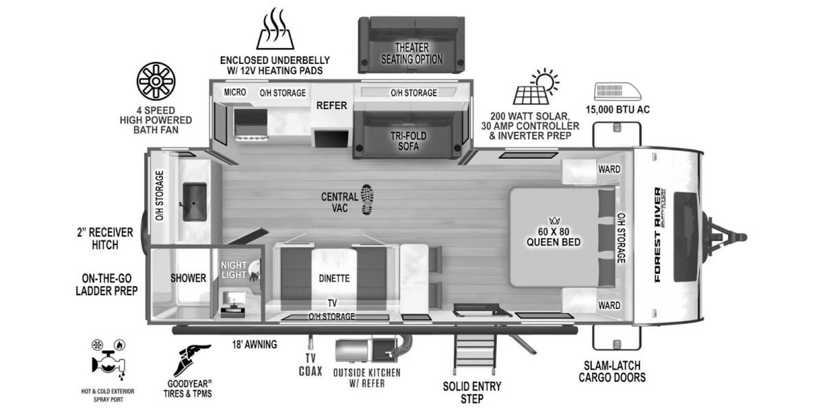 2025 Surveyor Legend 204MKLE Travel Trailer at 72 West Motors and RVs STOCK# 049318 Floor plan Layout Photo