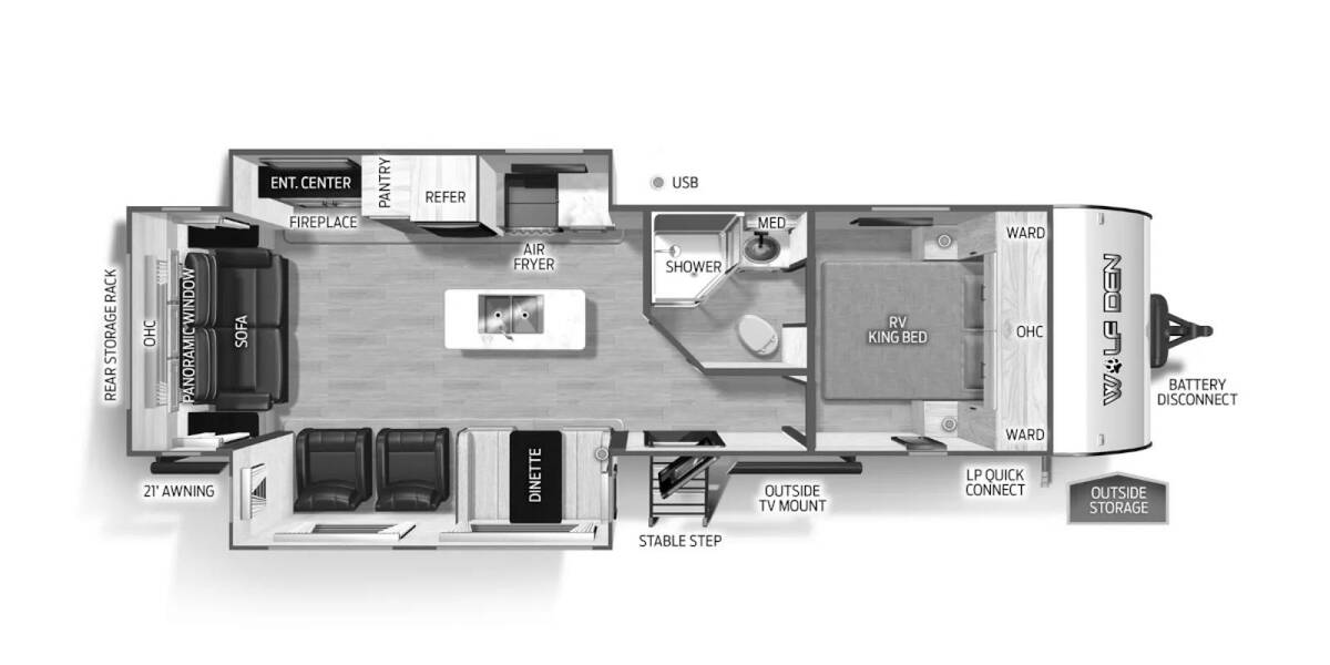 2025 Cherokee 274WK Travel Trailer at 72 West Motors and RVs STOCK# 164826 Floor plan Layout Photo