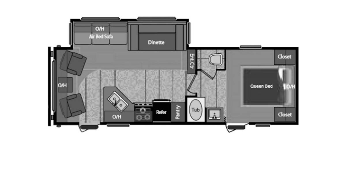 2011 Keystone Hideout 26RLS Travel Trailer at 72 West Motors and RVs STOCK# 202124U Floor plan Layout Photo