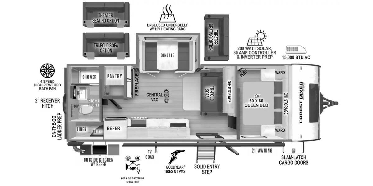 2025 Surveyor Legend 252RBLE Travel Trailer at 72 West Motors and RVs STOCK# 049418 Floor plan Layout Photo