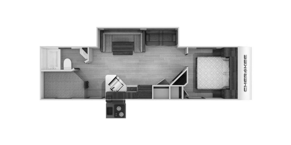 2020 Cherokee 264DBH Travel Trailer at 72 West Motors and RVs STOCK# 141166U Floor plan Layout Photo