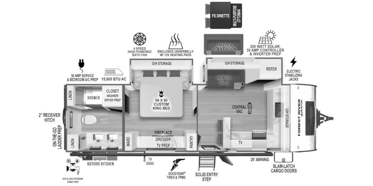 2025 Surveyor Grand Surveyor 268FKBS Travel Trailer at 72 West Motors and RVs STOCK# 049582 Floor plan Layout Photo