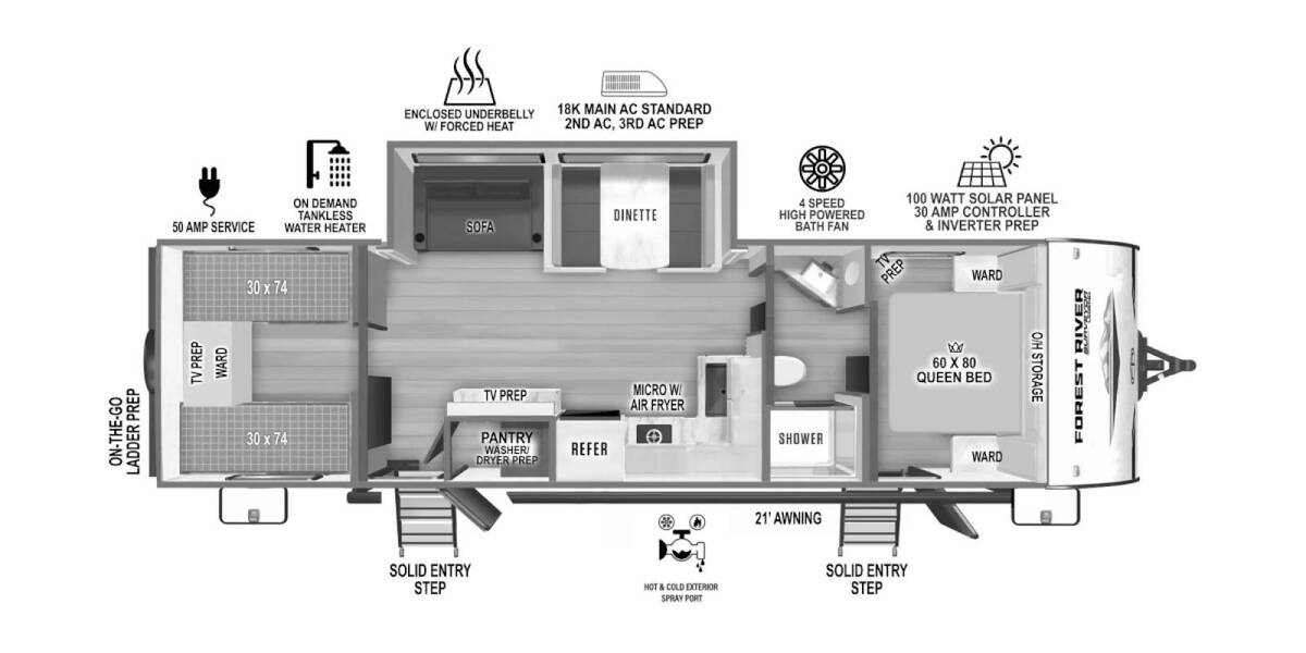 2025 Surveyor Legend X 29CAMP Travel Trailer at 72 West Motors and RVs STOCK# 050051 Floor plan Layout Photo