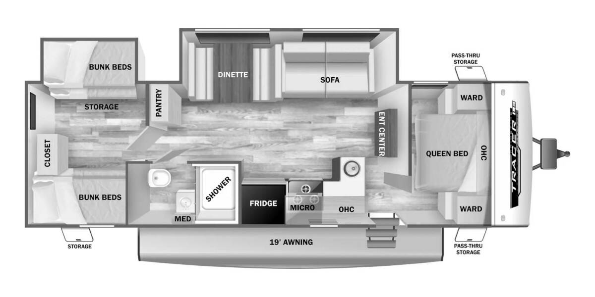 2025 Prime Time Tracer Touring Edition 308BH Travel Trailer at 72 West Motors and RVs STOCK# 525820 Floor plan Layout Photo