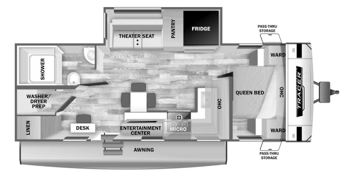 2025 Prime Time Tracer Touring Edition 255DS Travel Trailer at 72 West Motors and RVs STOCK# 525891 Floor plan Layout Photo