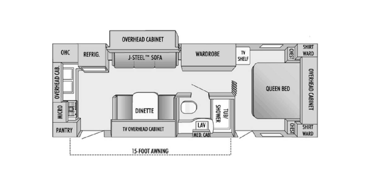 2008 Jayco Jay Flight 24RKS Travel Trailer at 72 West Motors and RVs STOCK# 8F0185U Floor plan Layout Photo