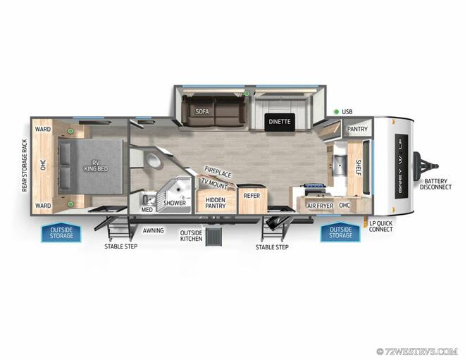 2025 Cherokee Grey Wolf 27GHBL Black Label Travel Trailer at 72 West Motors and RVs STOCK# 093876 Exterior Photo